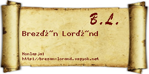 Brezán Loránd névjegykártya